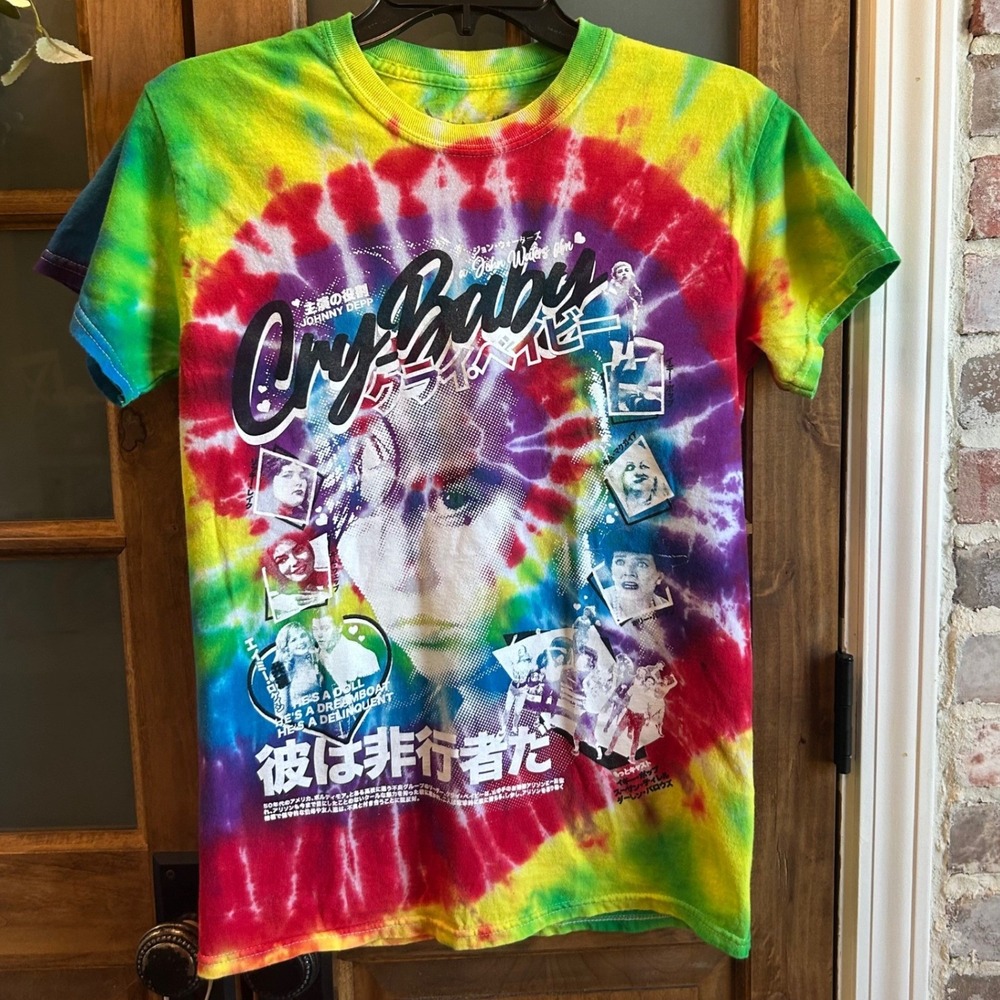 Rucking‎ Fotten Cry-Baby T-Shirt Unisex Small Rainbow Tie Dye Johnny Depp